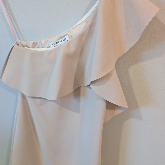 Elizabeth and James One-Shoulder Beige Dress - Picture 3 of 10